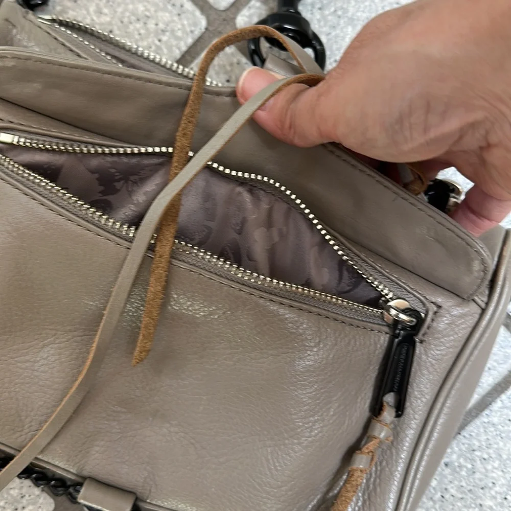Rebecca Minkoff mini gray crossbody rareblack metal hardware excellent condition - Picture 8 of 12